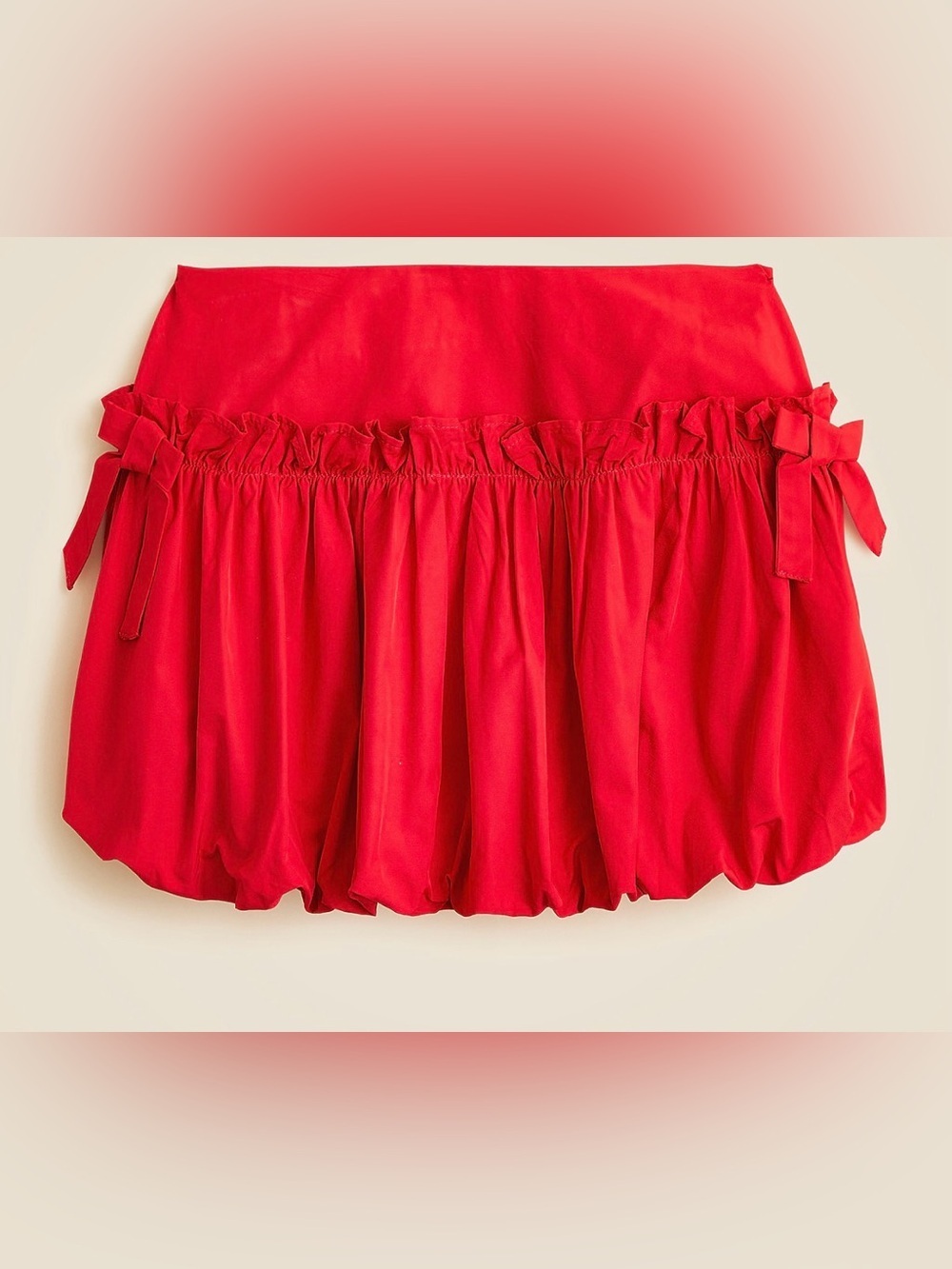 Red Ruffled Mini Skirt - Picture 2 of 5